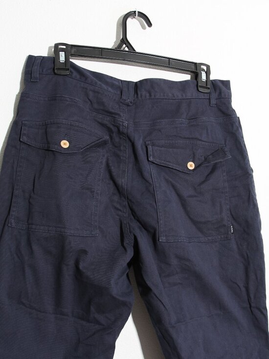 Finisterre Koerner Organic Cotton Trouser Pant Navy Blue Slim Size W32 x L32 - Picture 12 of 16